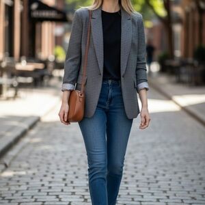 Banana Republic Gray Patterned Blazer